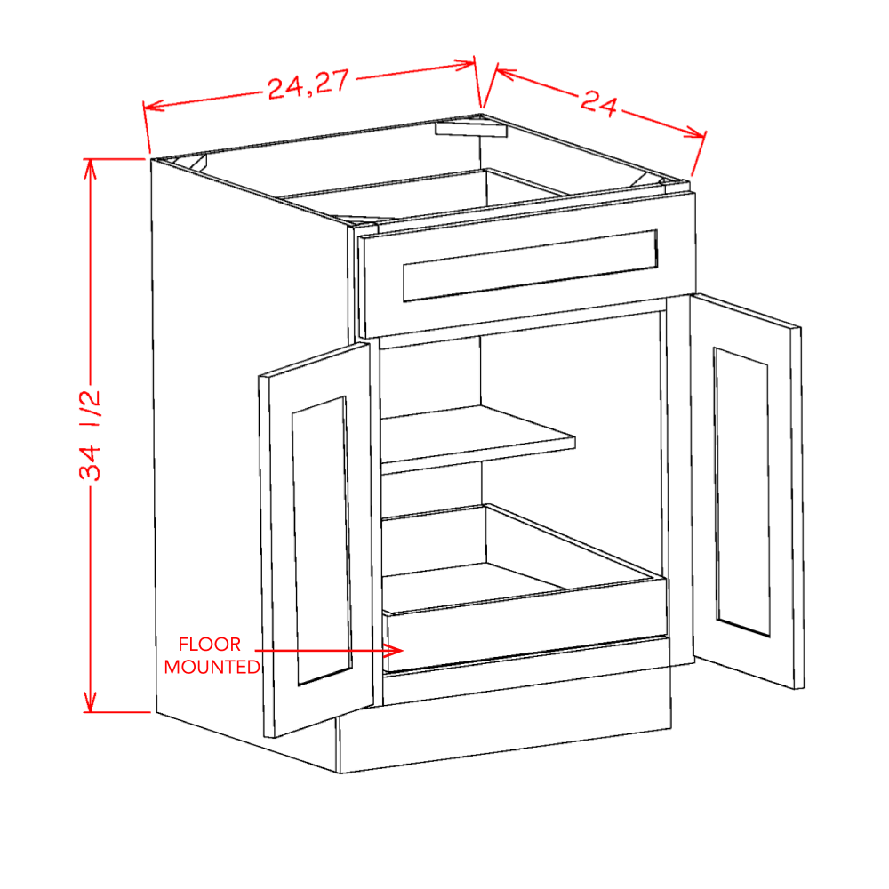 White Shaker Pull Out Shelf (Rollout Tray)