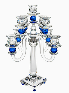 Blue 9" Light Jerusalem Candelabra