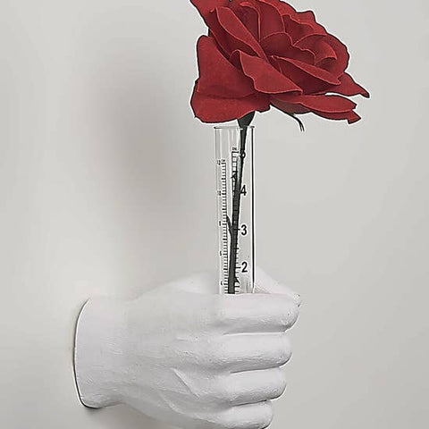 White Flower Vase Grip Hand