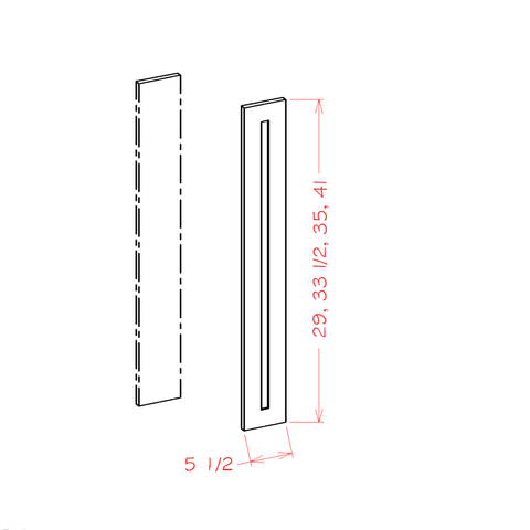 Shaker Decorative Filler Overlay 6"W X 36"H