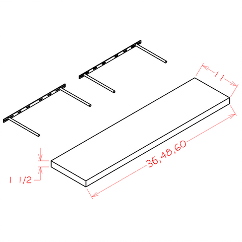 Shaker Floating Shelf 48"