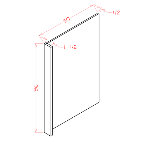 White Shaker Refrigerator End Panel