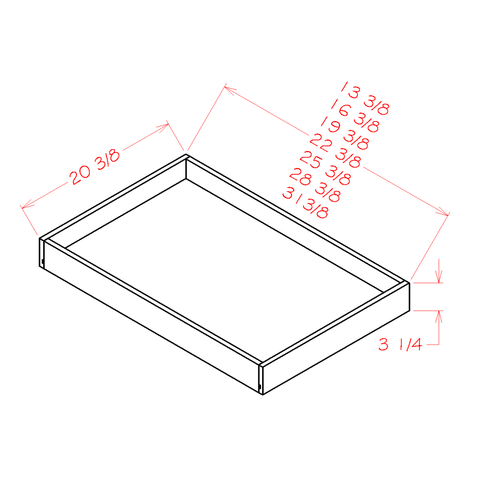 Shaker Roll Out Shelves 36"