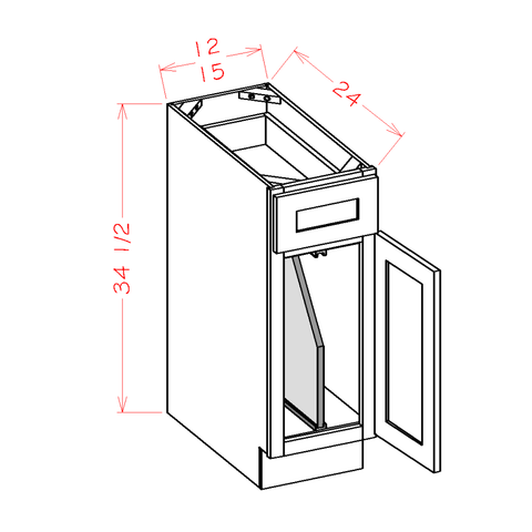 White Shaker Tray Base Cabinet 18"