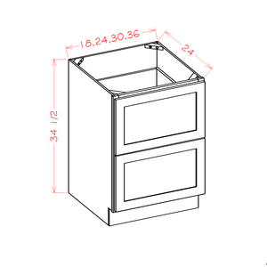 White Shaker Drawer Base Cabinet DB24