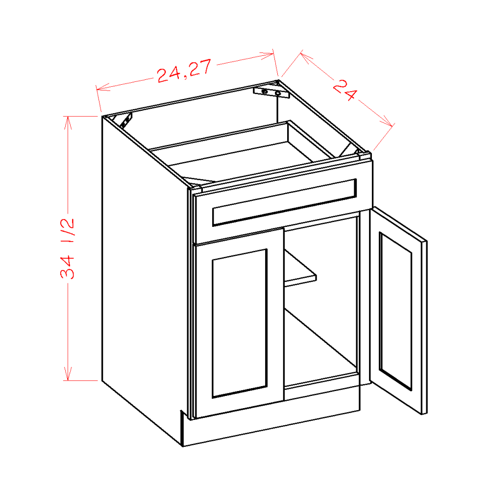 White Shaker Base Cabinet B24