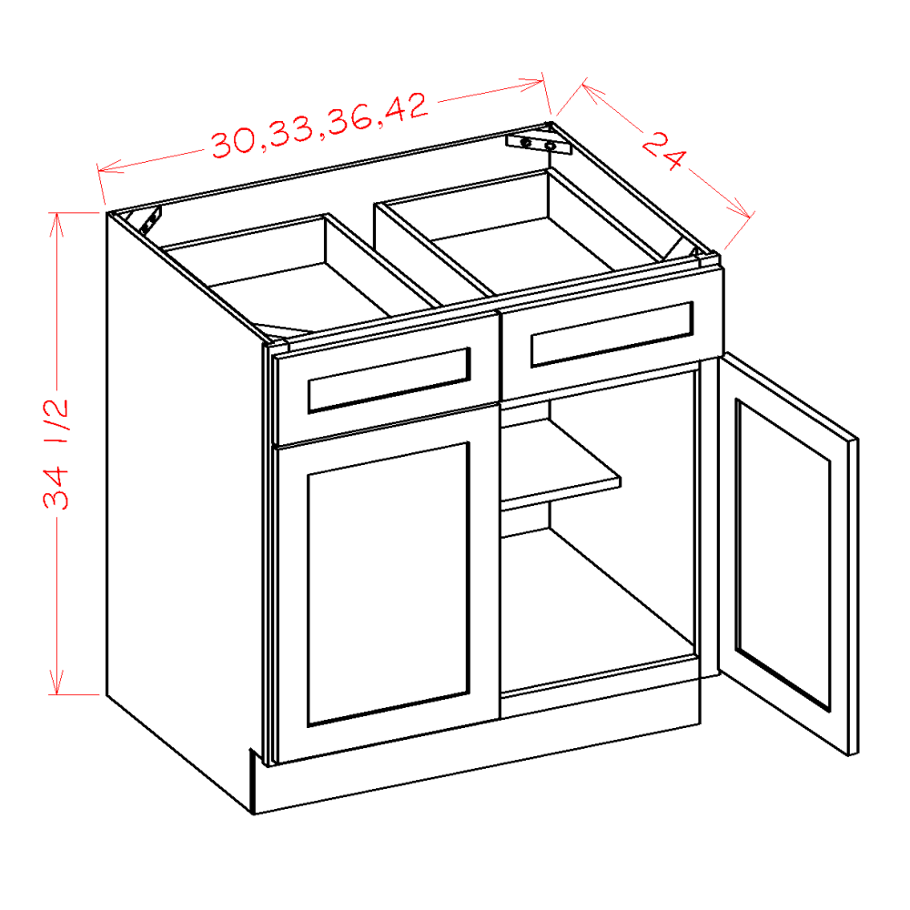 White Shaker Base Cabinet B36