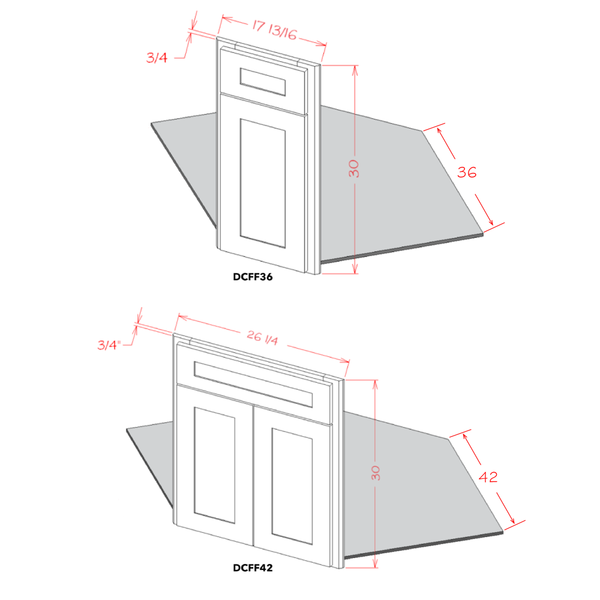 White Shaker Diagonal Corner Sink Front Kit 42"