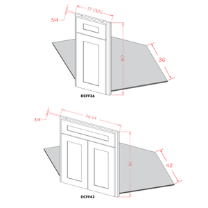 White Shaker Diagonal Corner Sink Front Kit 36"