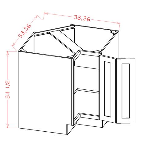 White Shaker Base EZ Reach Cabinet 33"