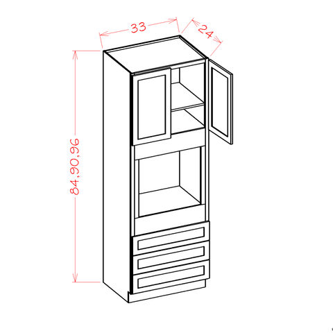 Shaker Oven Cabinet 33"W X 90"H