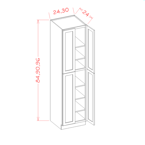 Shaker Utility Cabinet 24"W X 96"H