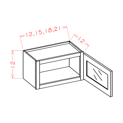 Shaker Wall Glass Stacker Cabinet 15"W X 12"H