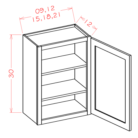 Shaker Wall Cabinet 21"W X 30"H