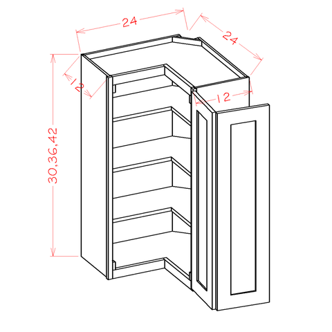 Shaker EZ Reach Wall Cabinet 24"W X 42"H