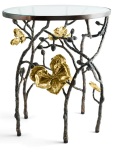 Gold Orchid Accent Table