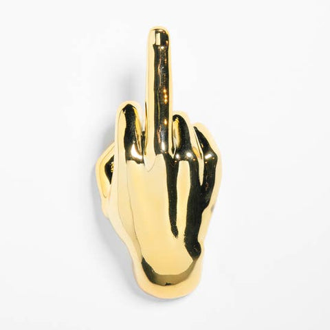 Gold Middle Finger Hand Wall Mount